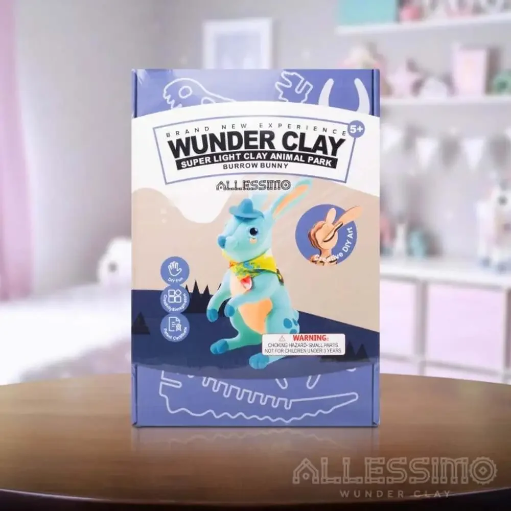 Allessimo WunderClay - 3D Clay Puzzle Rabbit kit for Kids Boys Girls for Ages 5+